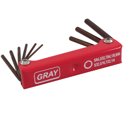 9 piece SAE folding hex key set
