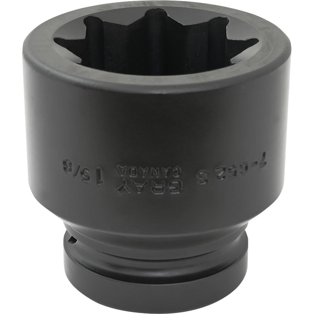 1" Drive 8 Point Double Square Standard Length Sockets - Impact Black Industrial Finish