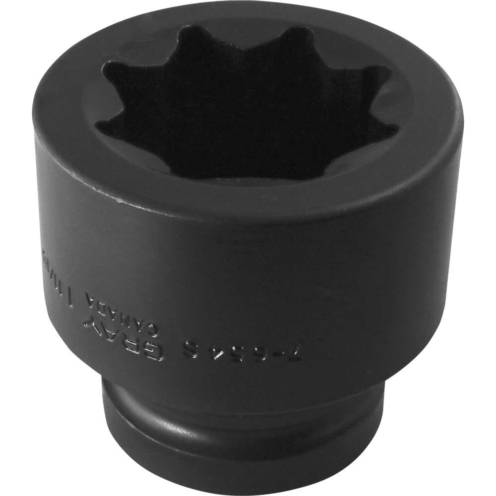 1" Drive 8 Point Double Square Standard Length Sockets - Impact Black Industrial Finish