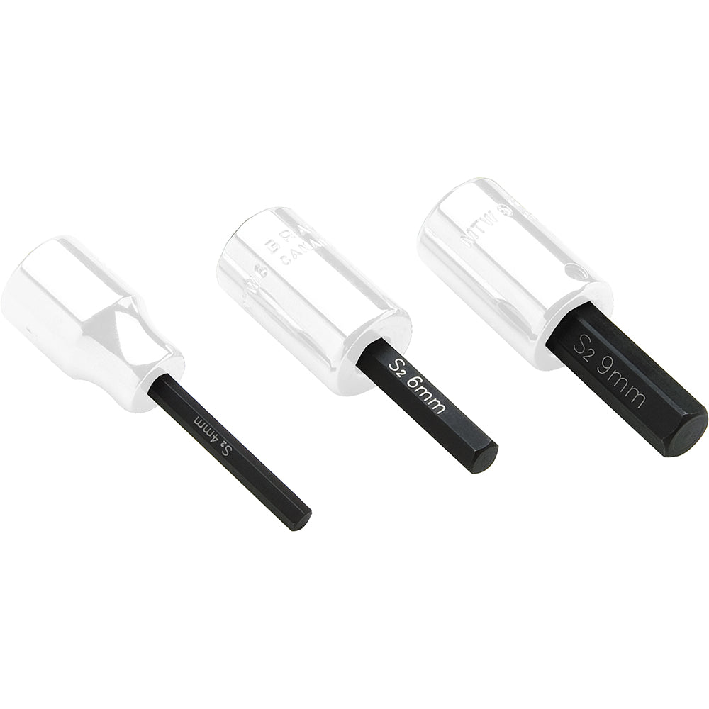 Replacement Bits for 3/8" Drive Metric Hex Head Sockets - Standard Length