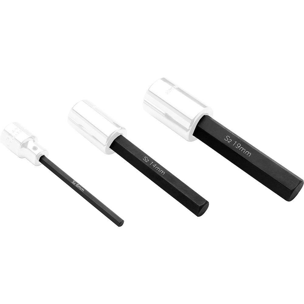 Replacement Bits for 1/2" Drive Metric Hex Head Sockets - Extra Long