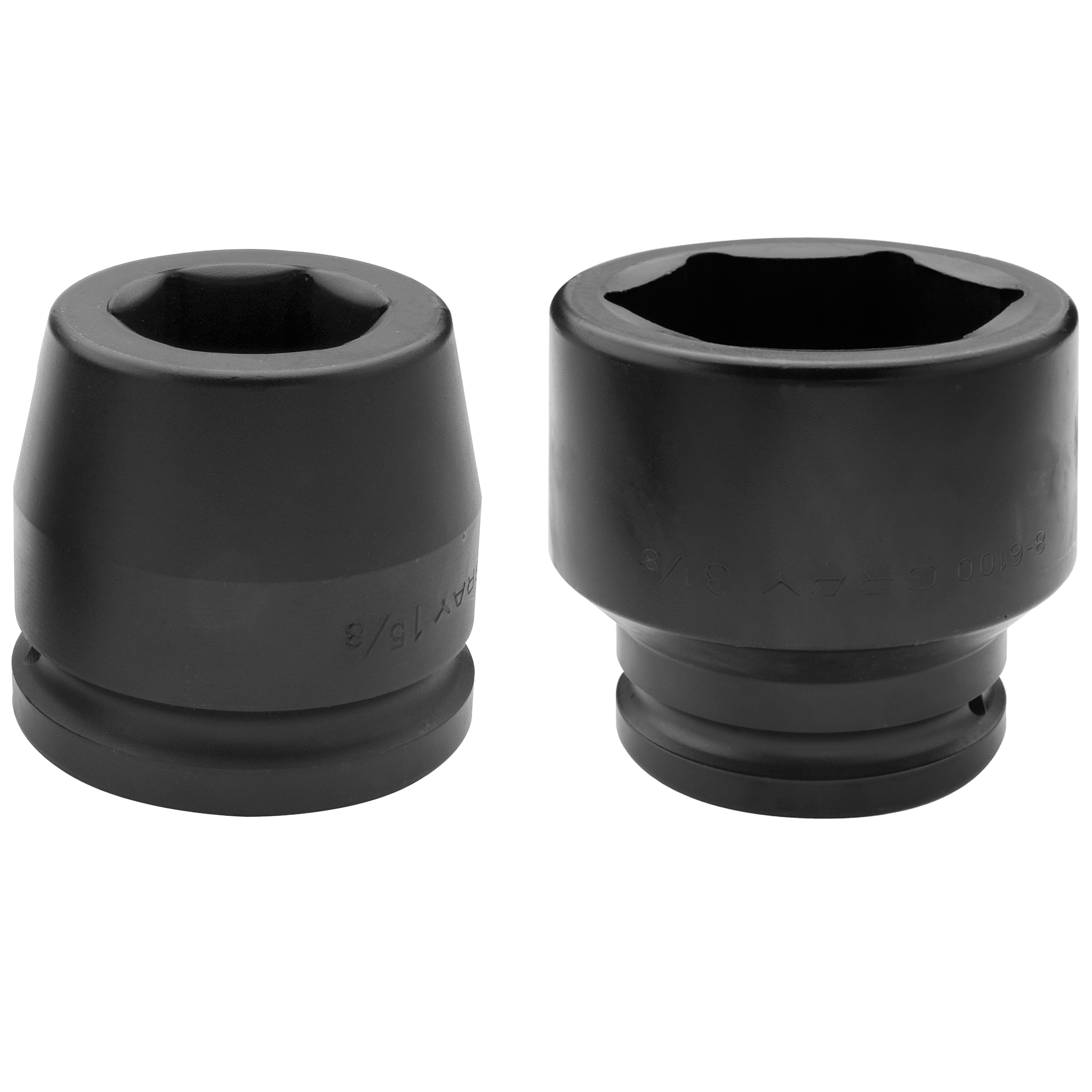 1-1/2" Drive 6 Point Standard Length Sockets - Impact Black Industrial Finish
