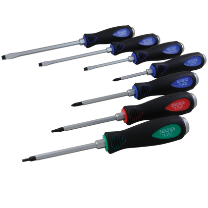 7 piece heavy duty comfort grip screwdriver set