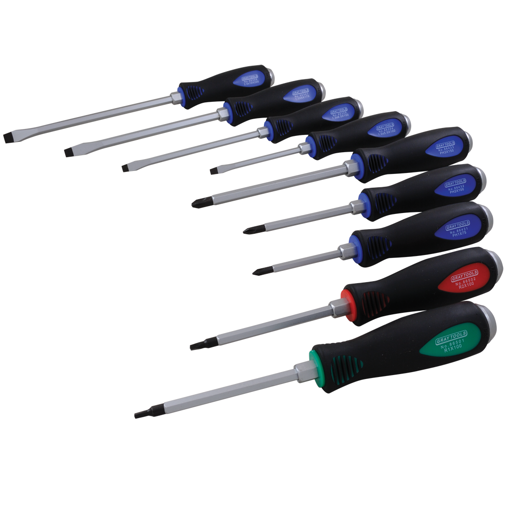 9 Piece Heavy Duty Comfort Grip Screwdriver Set