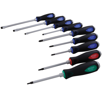 9 piece heavy duty comfort grip screwdriver set