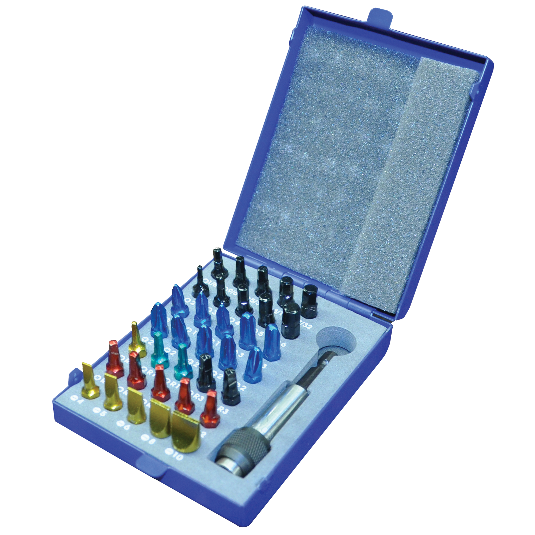 36 Piece Colour Insert Bit Set With Metal Case