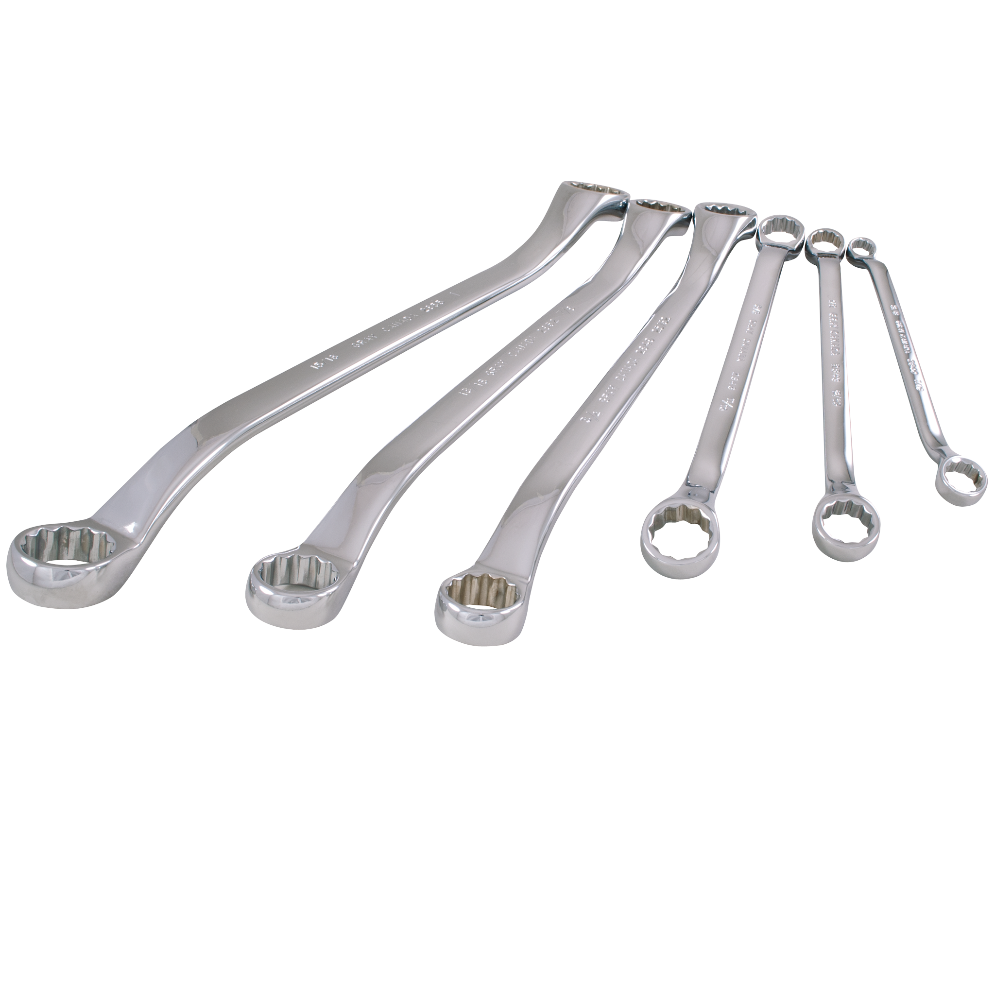6 Piece SAE Chrome Box End Wrench Set