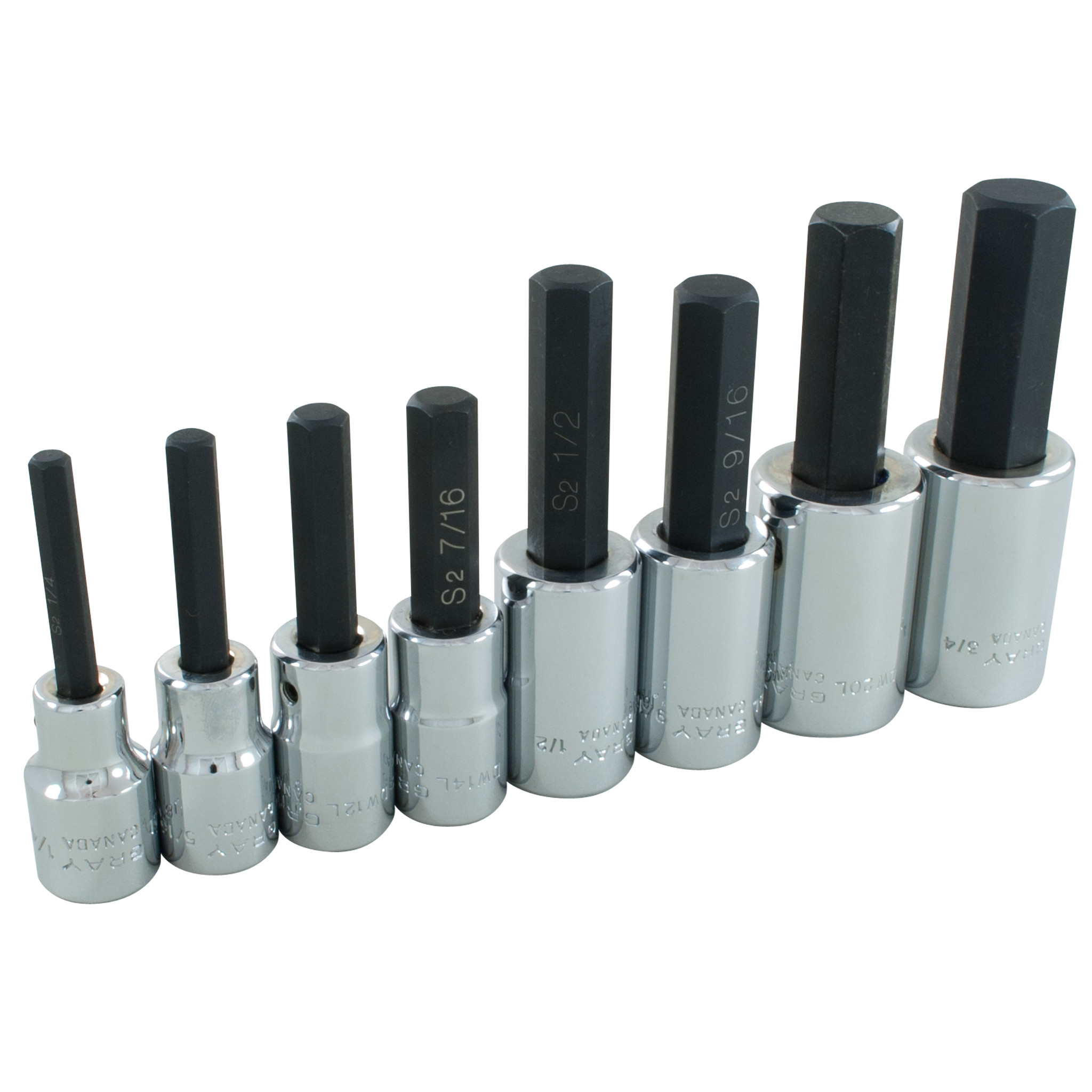 1/2" Dr. 8 Piece Hex Head SAE Socket Set