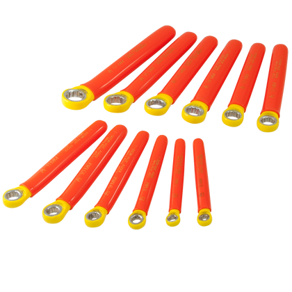 Insulated 12 Piece 12 Point Metric Box End Wrench Set