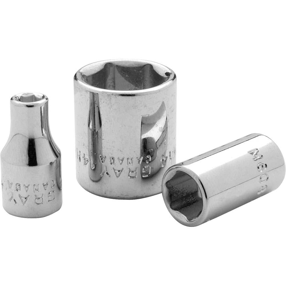 1/4" Drive 6 Point Metric Standard Length Sockets