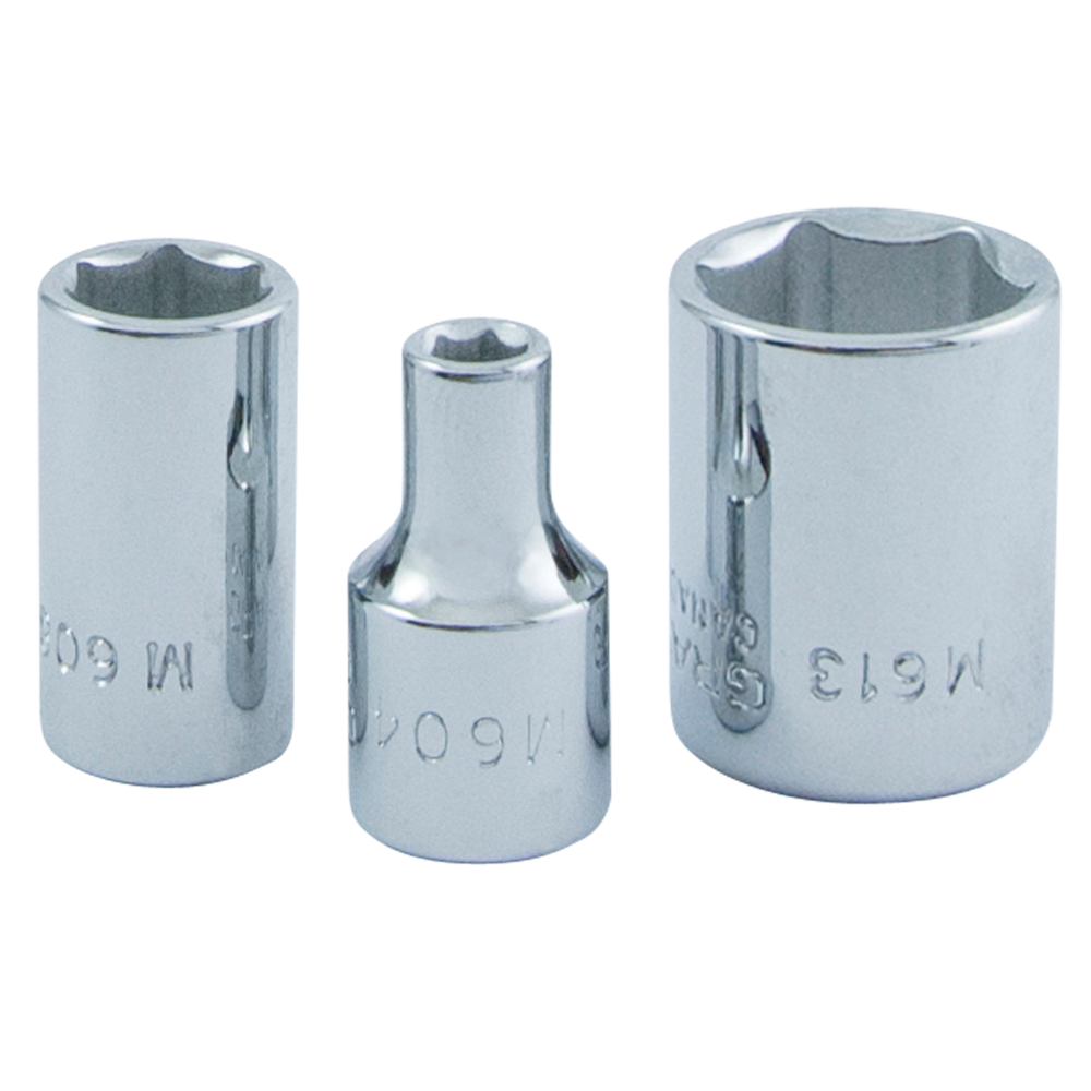 1/4" Dr. 27 Piece 6 Point SAE & Metric Socket & Attachment Set