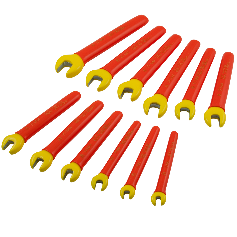 Insulated 12 Piece Metric Open End Wrench Set