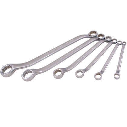 6 piece metric chrome box end wrench set
