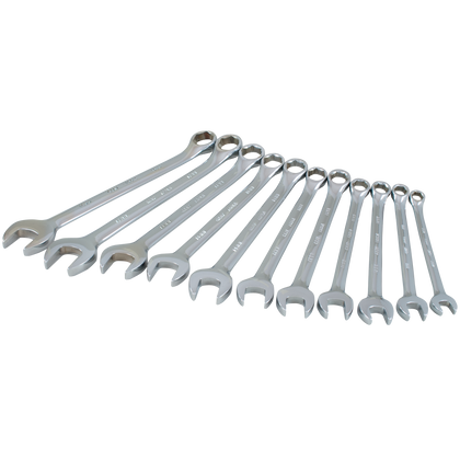 11 piece 6 point metric mirror chrome wrench set