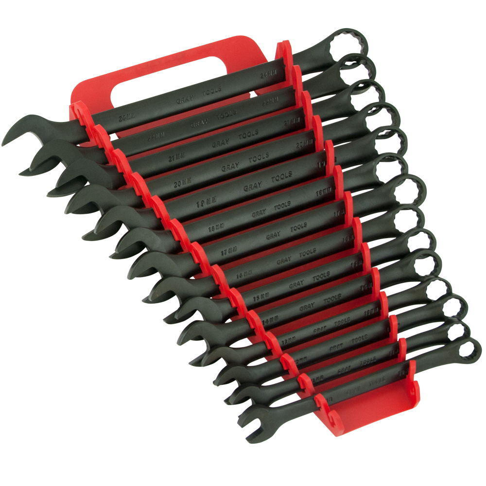 14 Piece 12 Point Metric Black Combination Wrench Set