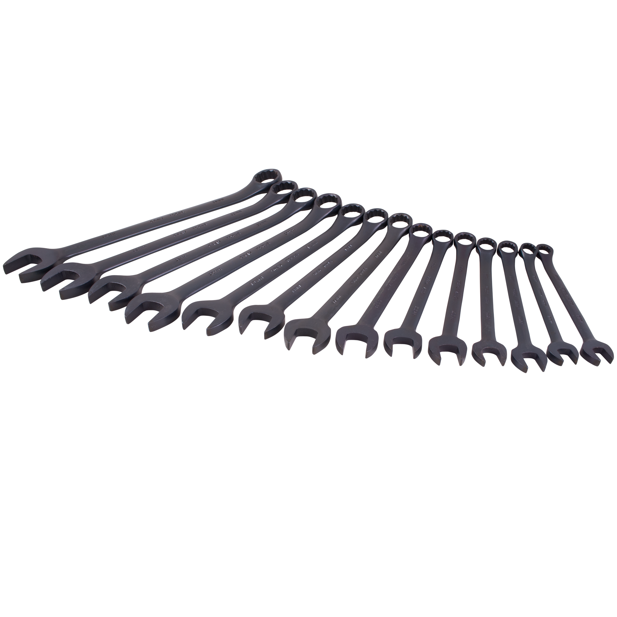 14 Piece 12 Point Metric Black Combination Wrench Set