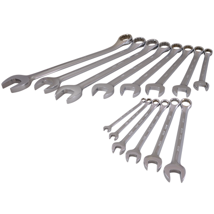 14 piece 12 point metric mirror chrome wrench set