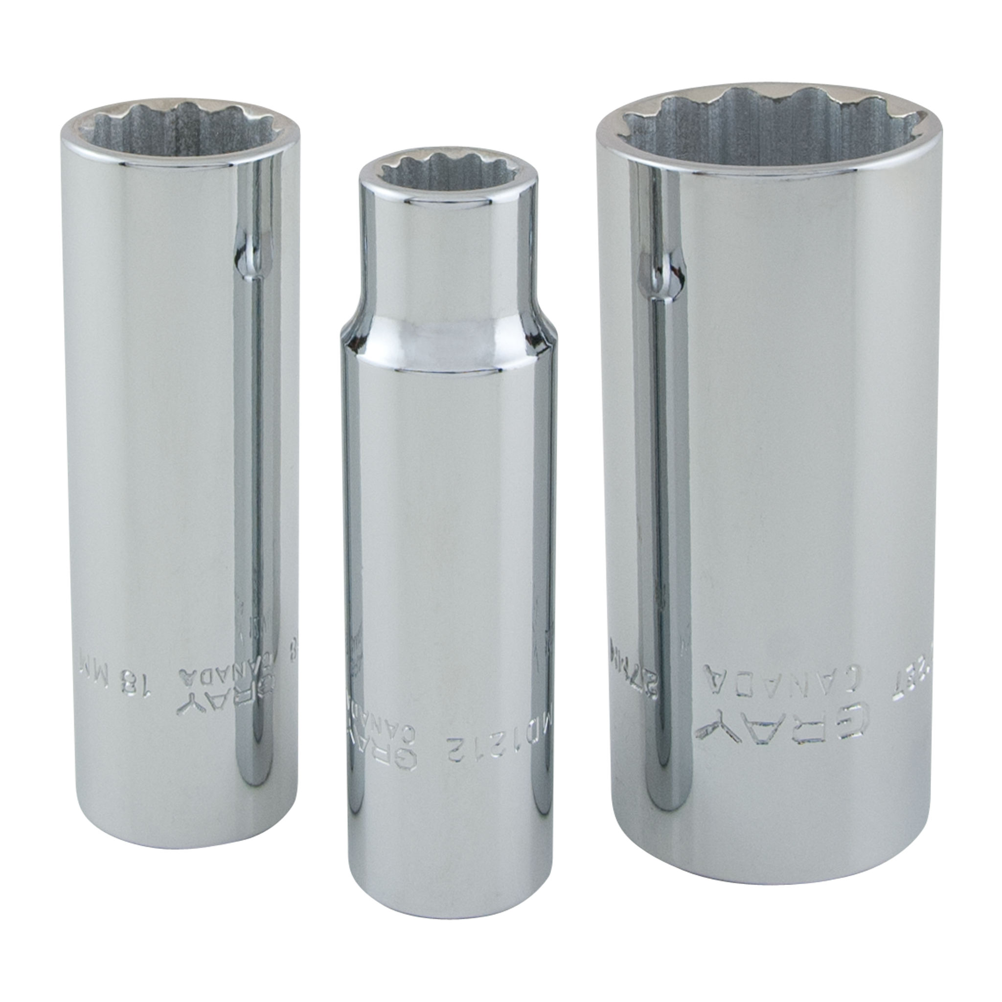 1/2" Dr. 18 Piece 12 Point Deep Metric Socket Set