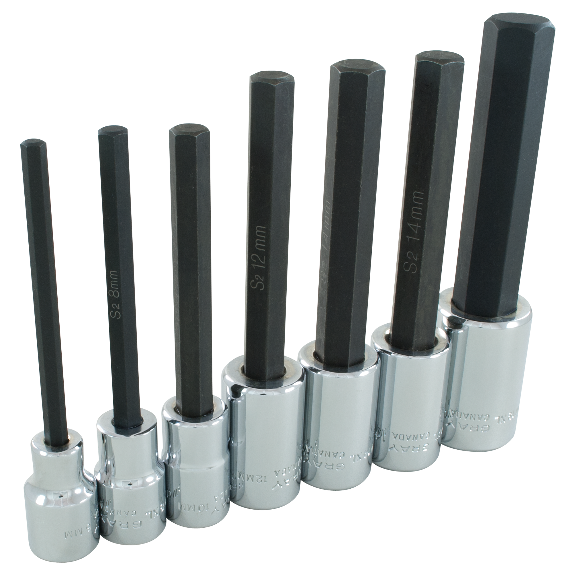 1/2" Dr. 7 Piece Extra Long - Metric Hex Head Socket Set