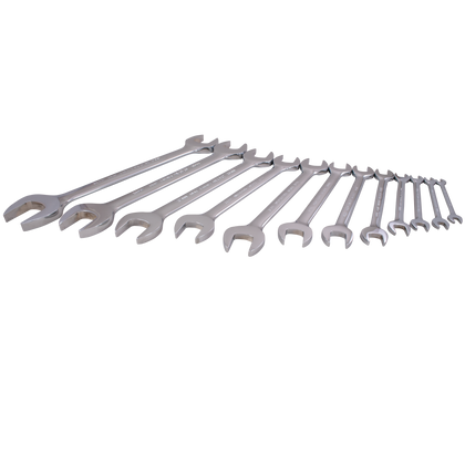 12 piece metric open end mirror chrome wrench set