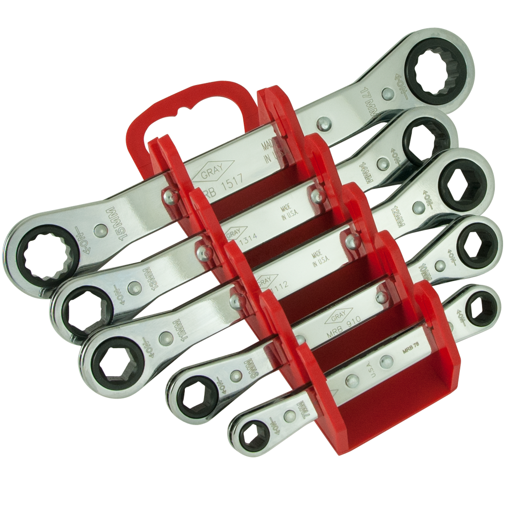 5 Piece Metric Ratcheting Box End Wrench Set