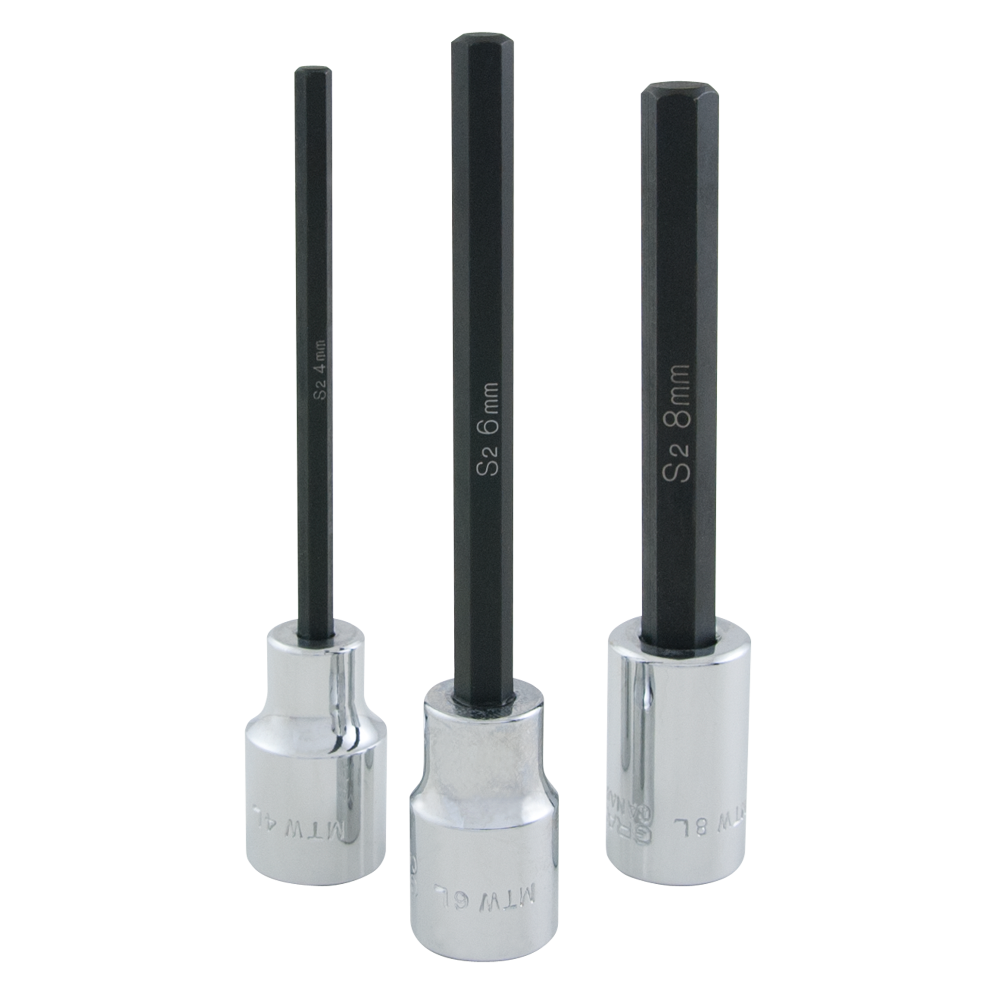 3/8" Dr. 6 Piece Metric Extra Long Hex Head Socket Set