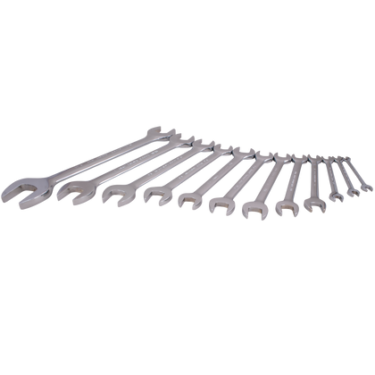 12 piece SAE open end mirror chrome wrench set