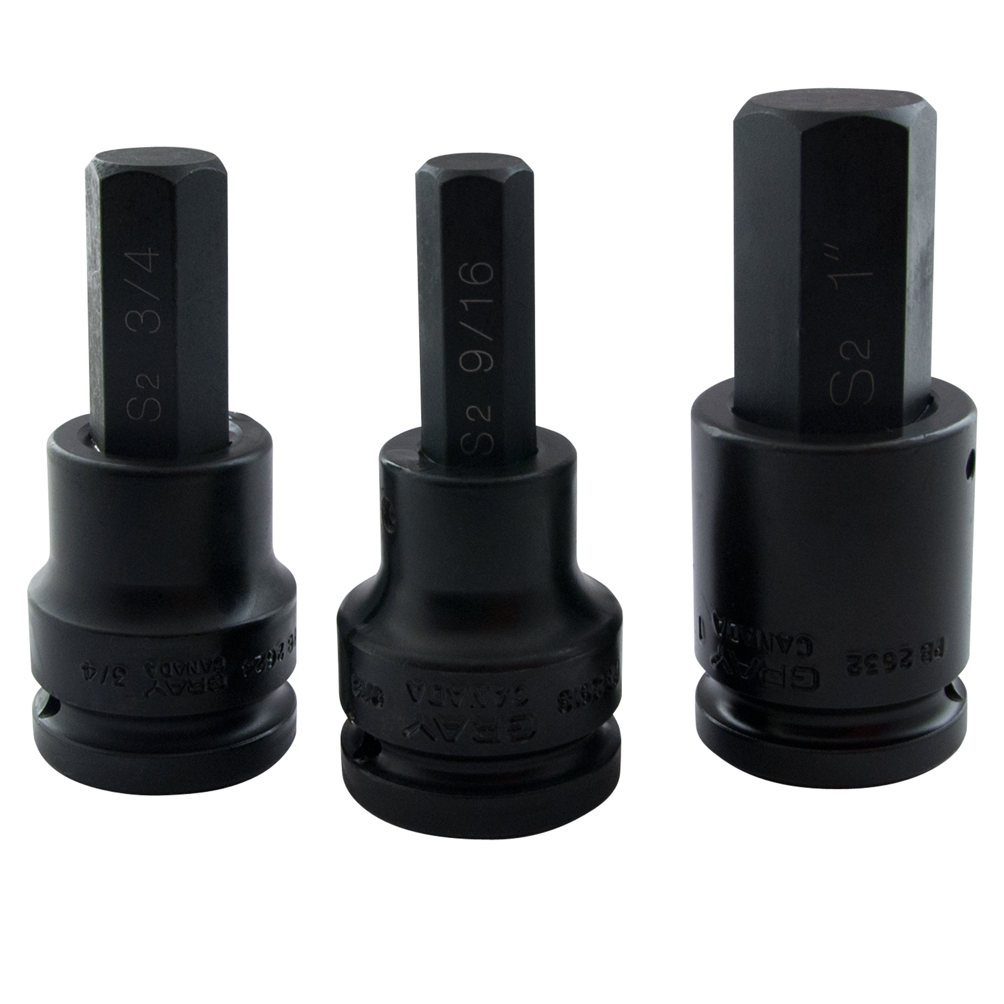 3/4" Dr. 5 Piece SAE Impact Hex Head Socket Set