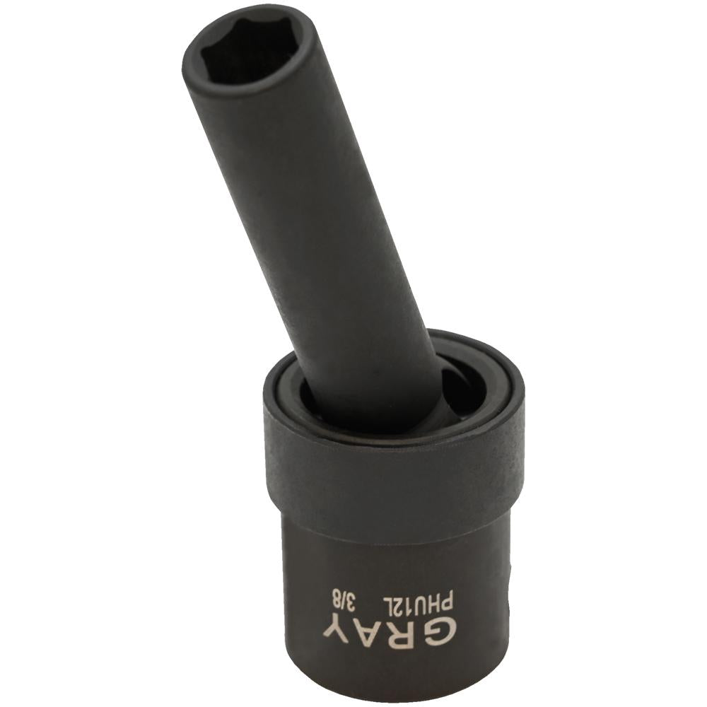 1/2" Drive 6 Point Deep Universal Joint Sockets - Impact Black Industrial Finish