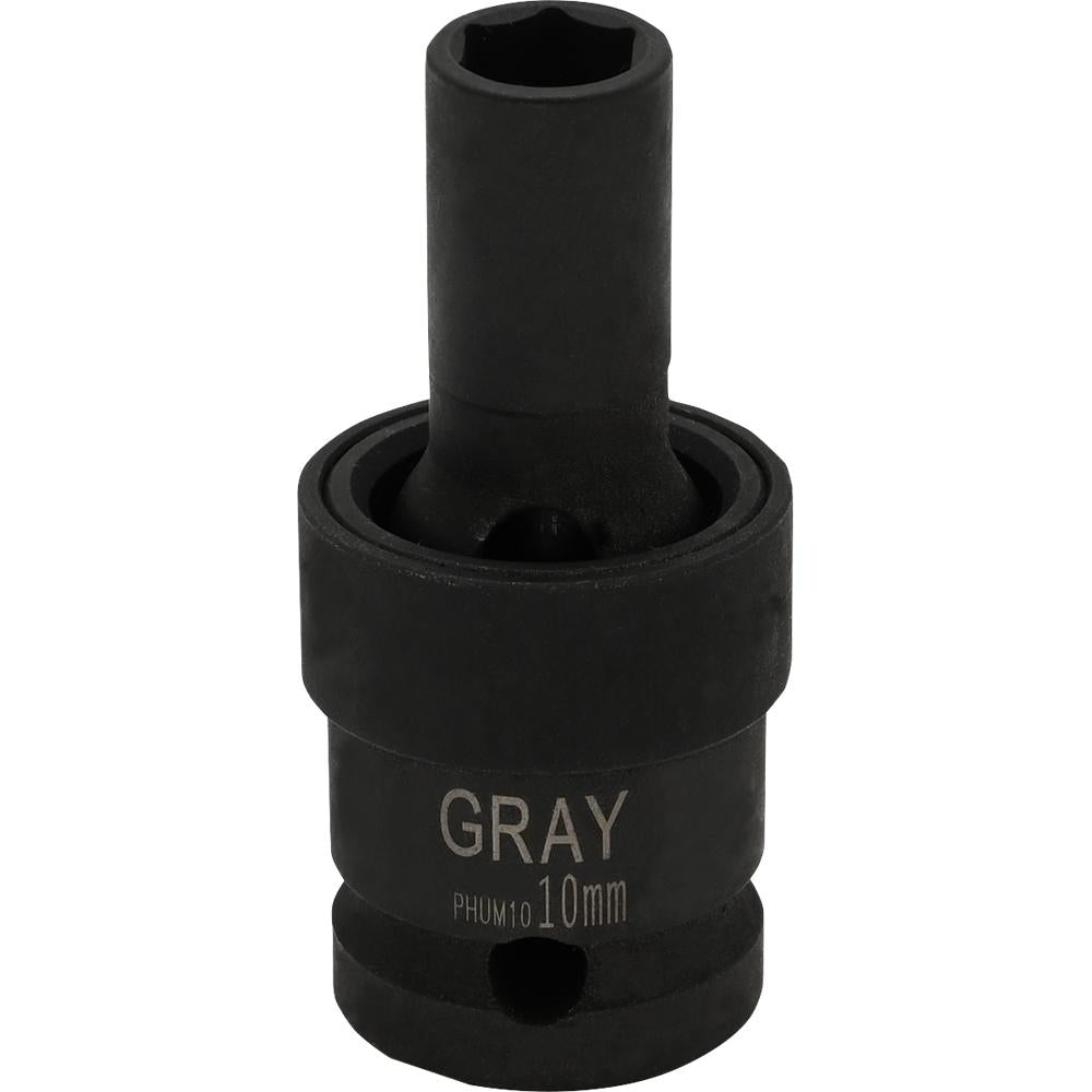 1/2" Drive 6 Point Metric Universal Joint Sockets - Impact Black Industrial Finish