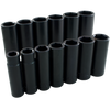 1/2" Dr. 13 Piece 6 Point Deep SAE Impact Socket Set