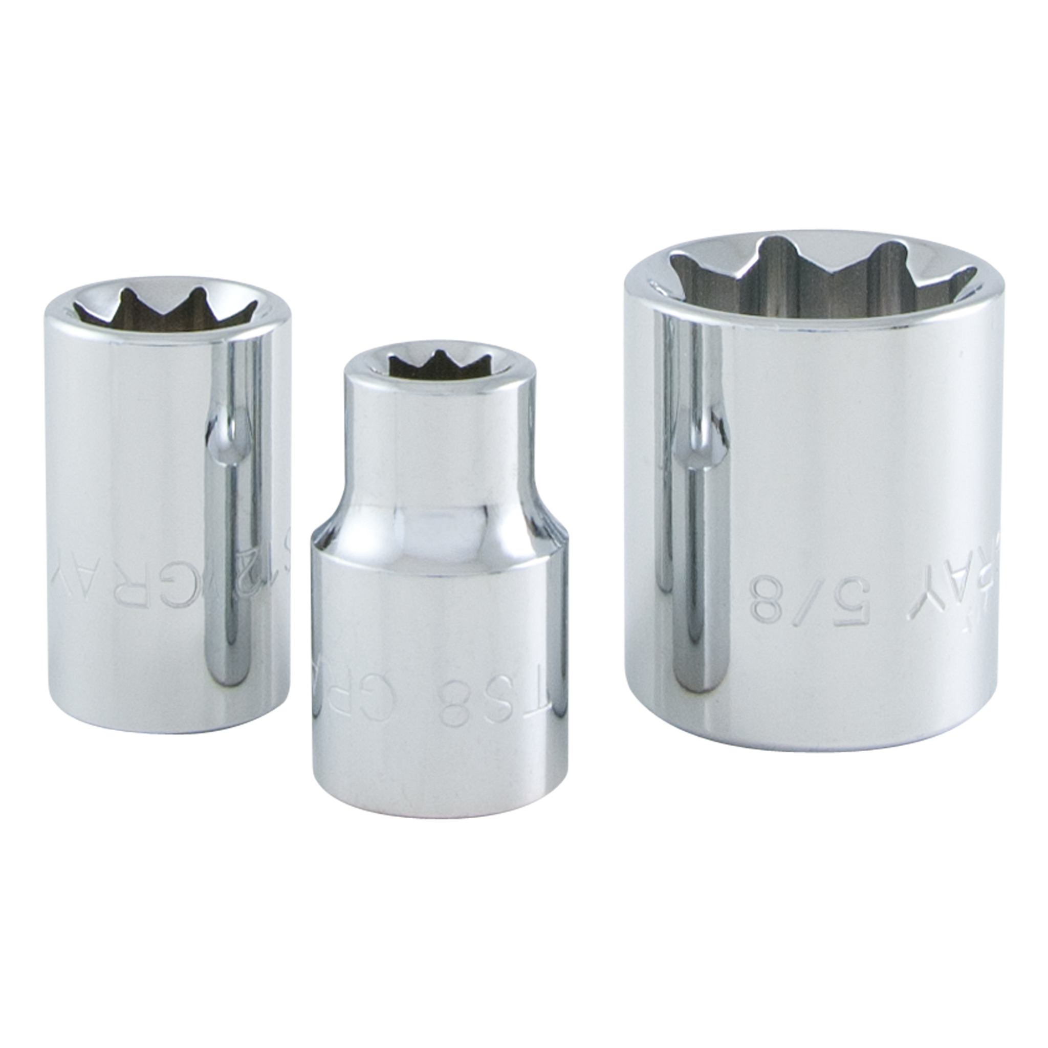 3/8" Dr. 7 Piece 8 Point Standard SAE Double Square Socket Set