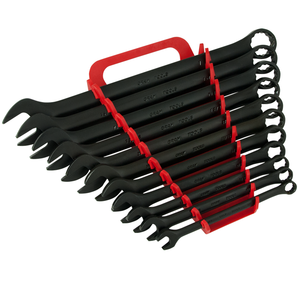 11 Piece 12 Point SAE Black Combination Wrench Set