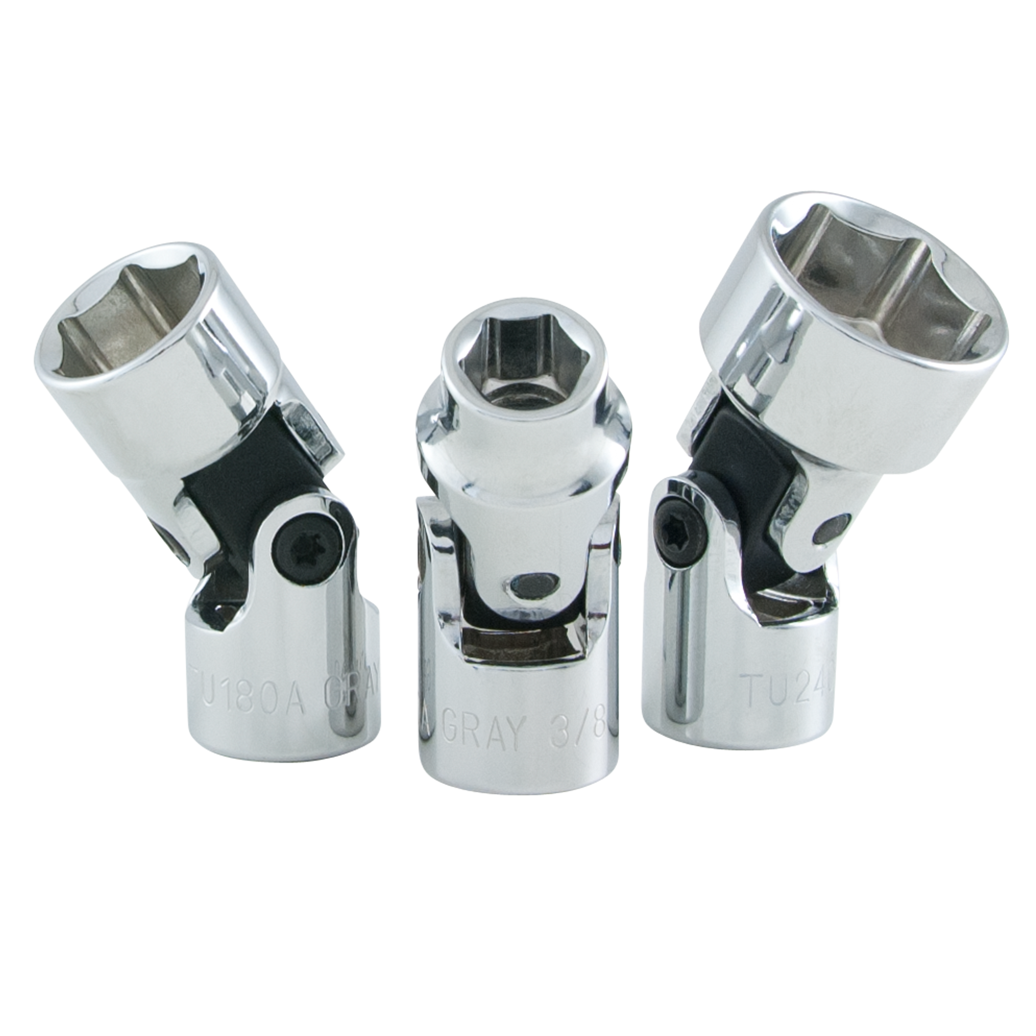 3/8" Dr. 7 Piece 6 Point Standard SAE Universal Joint Socket Set