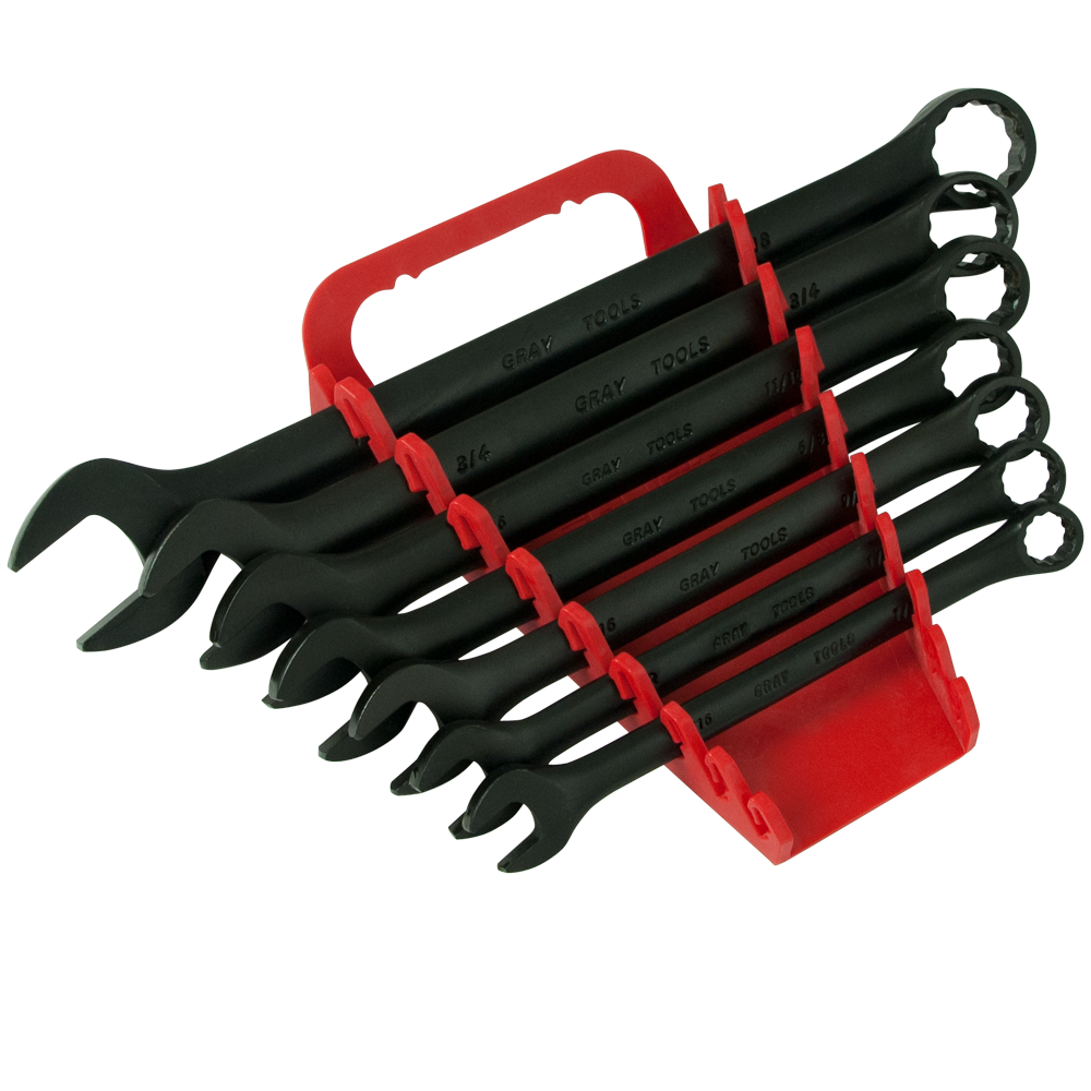 7 Piece 12 Point SAE Black Combination Wrench Set