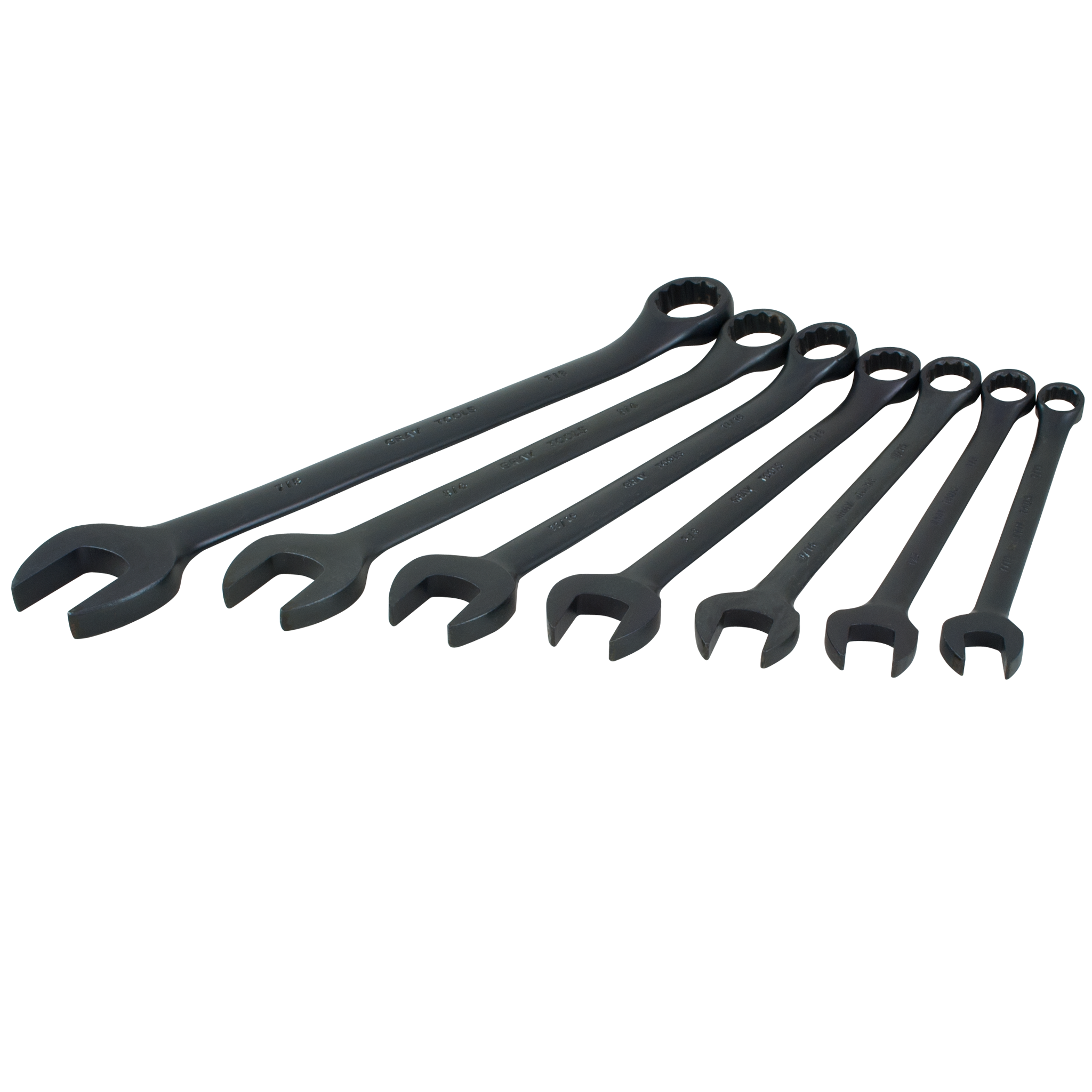 7 Piece 12 Point SAE Black Combination Wrench Set