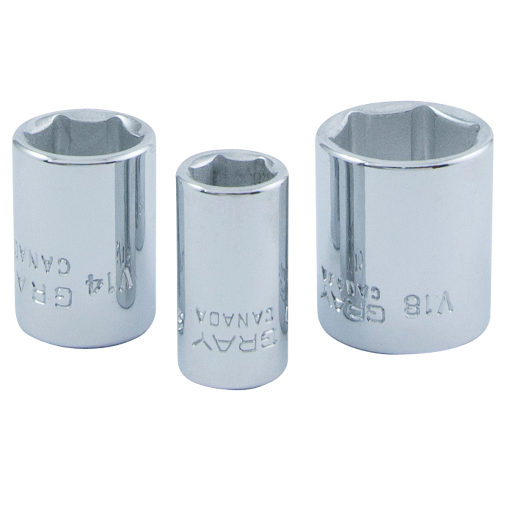 1/4" Dr. 27 Piece 6 Point SAE & Metric Socket & Attachment Set