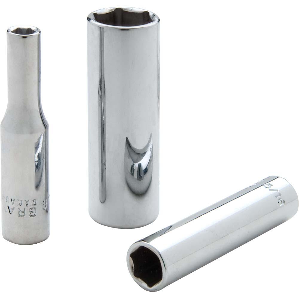 1/4" Drive 6 Point Deep Length Sockets