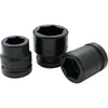 1" Drive 6 Point Metric Standard Length Sockets - Impact Black Industrial Finish