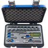 1/4" Dr. 27 Piece 6 Point SAE & Metric Socket & Attachment Set