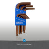 9 Piece Metric Hex key Ball End Short