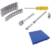 1/4" Dr. 25 Piece 12 Point Standard & Deep SAE Socket Set