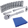 3/8" Dr. 15 Piece 6 Point Deep SAE Socket Set