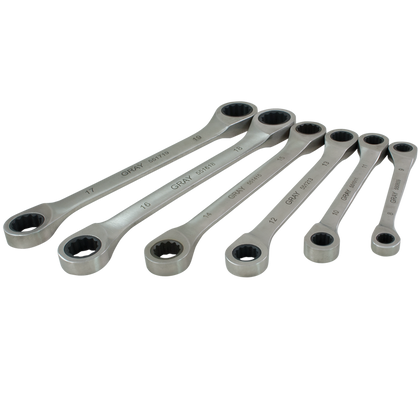 6 piece metric multigear ratcheting wrench double box fixed head